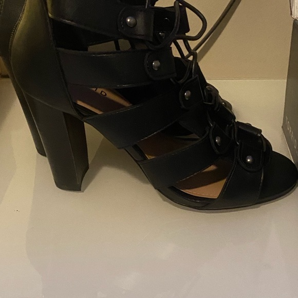 Brand New Torrid Caged Heels Black Strappy Lace Up Gladiator Heeled Sandals Size - Picture 4 of 8